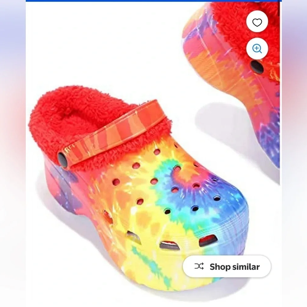 New Cape Robbin Gardener 3 Rainbow Praid Platform Clogs Sleep On Faux Blue Red